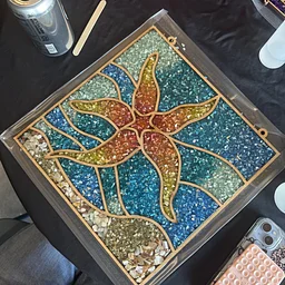 Crushed Glass Art at the Manette Wine Bar