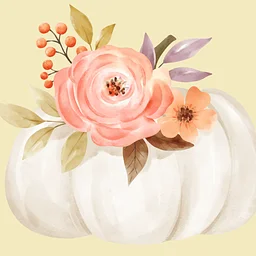 Pumpkin Shaped Floral Cake
