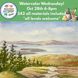 Watercolor Workshop: View of Lake Winnipesaukee from Mt Major! $42