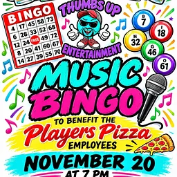 Music Bingo for Players Pizza