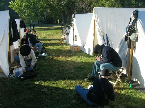 Civil War Solider Encampment on the Durant House Lawn