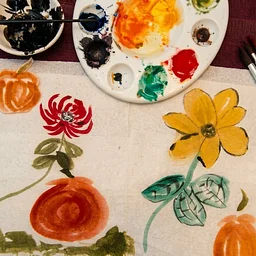 ASIAN BRUSH PAINTING—Chrysanthemums, Sunflowers, & Pumpkins