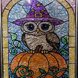 Acrylic Mixed Media Faux Stained Glass panel painting