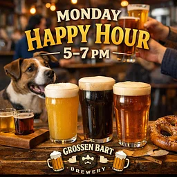 Monday Happy Hour at Grossen Bart Brewery (5–7 PM)