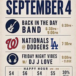 Friday Night at Sage | Live Band, Dodgers & DJ J Love