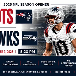 NFL Season Opener: Patriots vs. Seahawks at Sage Whittier