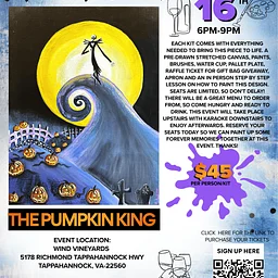 Pumpkin King Paint and Sip at Wind Vineyards