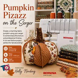 CLS-Pumpkin: Pumpkin Pizazz on the Serger Class (October 28th)