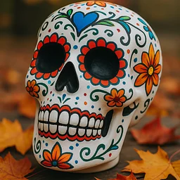 Three-Dimensional Sugar Skull Sculptures