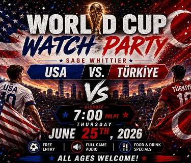 World Cup Watch Party: USA vs. Türkiye at Sage Whittier