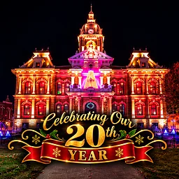 Guernsey County Courthouse Holiday Light Show Opening Night