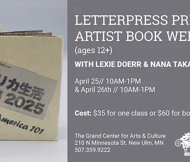 Letterpress Printed Artist Book Weekend DAY ONE // PRINTING (Ages 12+)