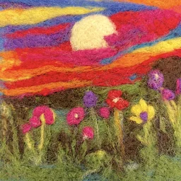 Sunset Needlefelt Painting at Keller Market House