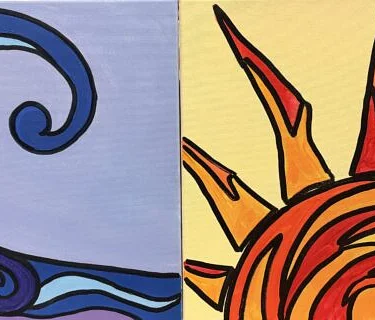 Stained Glass Wave Sun