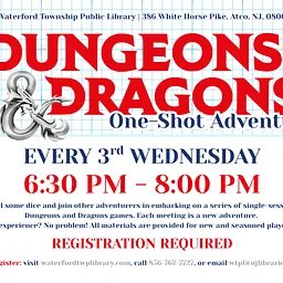 Dungeons & Dragons – “One Shot” Games (Ages 13+)
