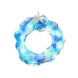 Twinkle by the Tide – Coastal Sea Glass Holiday Wreath