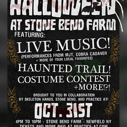 HALLOWEEN AT STONE BEND w practice at & skeleton hands