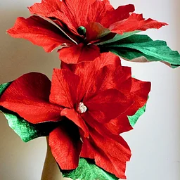 Crepe Paper Poinsettia Arrangement