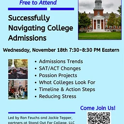 Virtual Program: Successfully Navigating College Admissions This Fall (Registration)