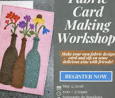 Fabric Collage Card Class with Stitchology