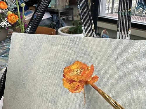 Flower and Vase - Still Life Basics with Acrylic