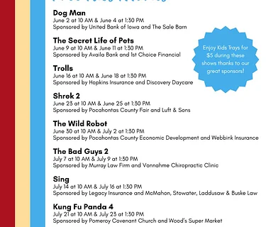Rialto Free Kids Movies Continue throughout July!