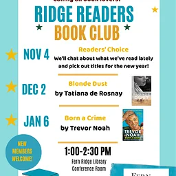 Nov42026 Ridge Readers Book ClubRidge Readers Book Club Read more »