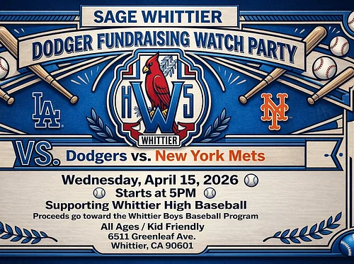 Dodger Fundraising Watch Party | Dodgers vs. Mets at Sage Whittier