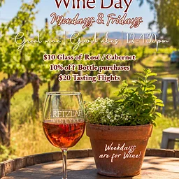 Wine Day Friday – Special Pricing on Wine by the glass, bottle and flights