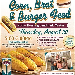 COMMUNITY EVENT: "Burger Feed and Live Music" @ Henning Landmark Center