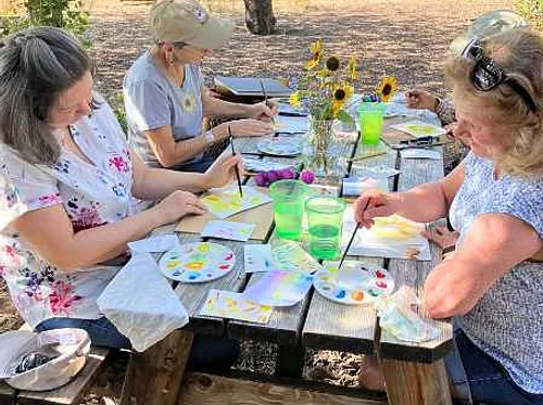 Watercolor Painting Wildflowers at the Fort Garden