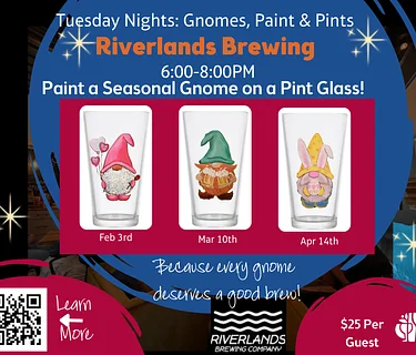 Paint an Easter Bunny Gnome on a Pint Glass Class!