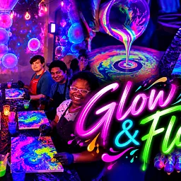 Glow & Flow: A Blacklight Paint Pour Experience $39