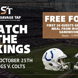 Vikings vs. Colts at The Savage Tap this Sunday!