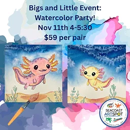 Bigs and Littles Watercolor Class: Axolotls! $59