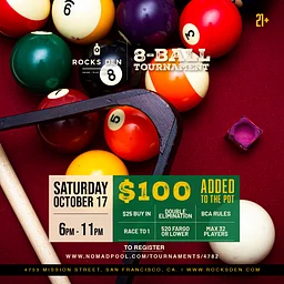Rock's Den Monthly 8-Ball Tournament