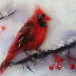 Painting with Wool: Cardinal