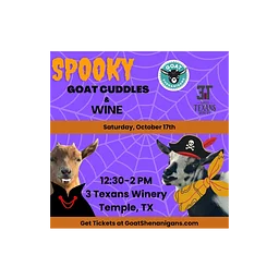 Spooky Goat Cuddles & Wine