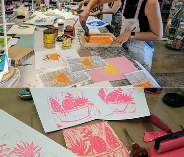 Intro to Block Printing and Screen Printing at CRAFT