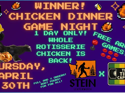 Winner Chicken Dinner & Arcade Games Night