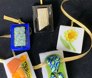 Jewelry: “Fused Glass Necklace Pendant”