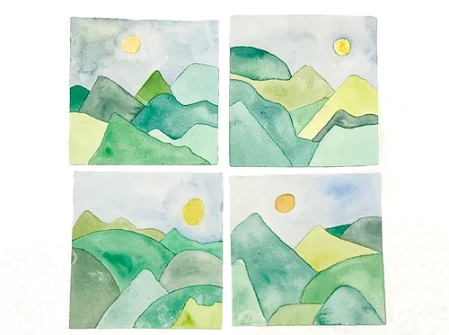 Art & Sip: Abstract Watercolor Landscapes