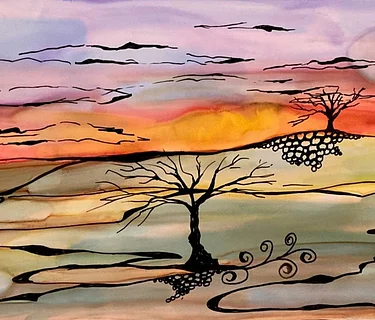 Playing on Yupo Paper with Alcohol Inks