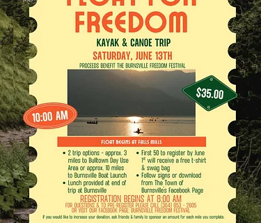 Float for Freedom – Kayak Fun Float on the Burnsville Lake