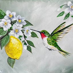 Paint & Sip @ Ruby Sunshine (Avondale): Humming Bird Lemon Blossom