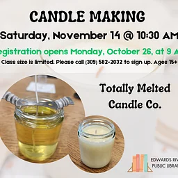 Nov142026 Candle MakingDiscover the art of candle making at Edwards River Public Library with a FREE hands-on workshop led by Totally Melted Candle Co.! Learn how to make… Read more »