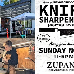 Knife Sharpening Pop Up