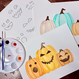 Jack-O'-Lantern Watercolor Class