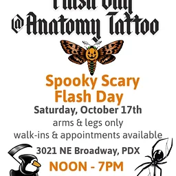 Spooky Scary Flash Day at Anatomy Tattoo