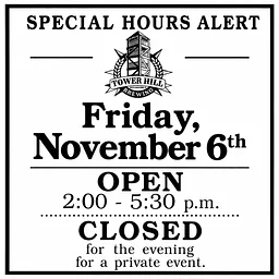 SPECIAL HOURS ALERT